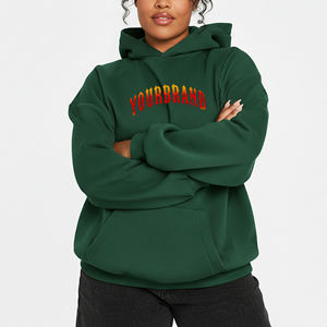 Sudadera con Capucha de Algodón Verde para Mujer, Precio Económico, Manga Larga, Informal, para Otoño, con Bolsillos Delanteros con Logotipo, Transpirable, Tejida - Product Image 1