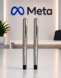 Ensemble de stylos à bille de luxe de qualité supérieure, finition royale, design noir et or, collection de stylos d'écriture sophistiqués, stylo à bille en métal pour cadres - Product Image 3