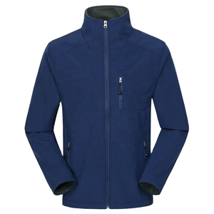 Custom Men's Navy Blue Softshell <b>Jacket</b> Stand Collar Waterproof Windbreaker <b>Fleece</b> <b>Lined</b> Casual Coat Outdoor Workwear Corporate - Product Image 5