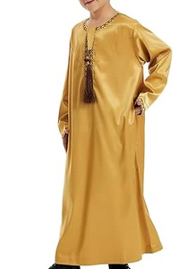 Latest Design Silk Made Cotton Kids <b>Thobes</b> Jubbah Islamic Clothing Robes Long Oversized Kids Solid <b>Thobes</b> with OEM Services - Product Image 4