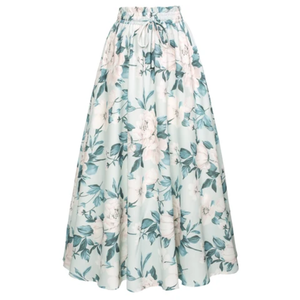 Jupe longue ample en mousseline de soie à imprimé floral de haute qualité pour femmes, idéale pour le printemps et l'été, à porter au quotidien - Product Image 3