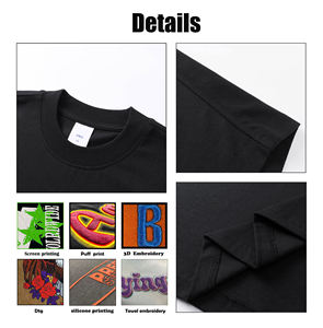 เสื้อยืดคอกลมคุณภาพสูง 275gsm ทรงโอเวอร์ไซส์ หนัก 100% ผ้าฝ้าย เสื้อยืดลำลองทรงบ็อกซี่ แขนสั้น ไม่มีลาย สำหรับผู้ชาย - Product Image 2