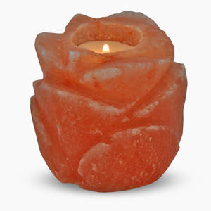 Home Decor Pakistani Himalayan Pink Salt Lamp <b>Crystal</b> Chunks Polished Stone Technique Featuring Metal Basket Vase Flower Theme - Product Image 1