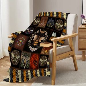 Bees Themed Flannel Throw Blanket Soft and Fluffy Home Decorative Throw Blanket - Product Image 3