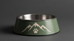 Gamelle pour chien en acier inoxydable émaillé vert olive OEM avec base antidérapante Mountain Paw pour l'alimentation et l'eau des animaux domestiques - Product Image 2