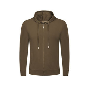 Mens Zipper Hoodies Cotton Fleece Full Zip <b>Sweatshirt</b> Adjustable Hood Soft Warm Casual Everyday Wear - Product Image 1