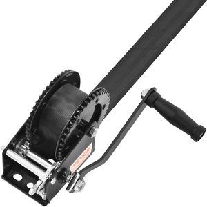 Heavy Duty 2000 Lbs manovella argano 23 ft cinturino in poliestere a due vie a cricchetto manuale per rimorchio barca ATV e traino - Product Image 1