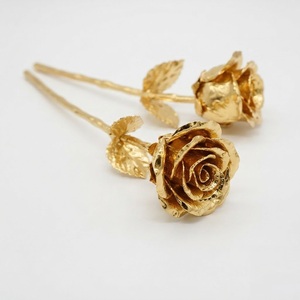 Wholesale 24k Gold Rose Flower Luxury Preserved Eternal Gold Dipped Rose for <b>Valentine's</b> Day Wedding Anniversary <b>Gift</b> <b>Box</b> - Product Image 1