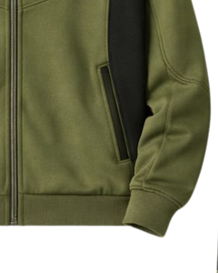 Ensemble de survêtement pour homme vert foncé personnalisé avec veste de sport à passepoil blanc et pantalon de jogging, fabricant sur mesure OEM, vêtements de sport - Product Image 3