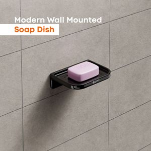Modern Wall Mount Double Soap Holder Large Square Melamine Dish Two-Tier Anti-bacterial Water Resistant Hotel Bathroom <b>Storage</b> - Product Image 3