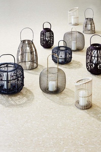Iron Candle <b>Lanterns</b> <b>Set</b> Modern Wire Design Home Decoration Durable Votive Holders Black Brown White - Product Image 1