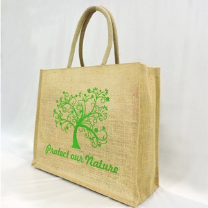 กระเป๋าช้อปปิ้งแฟชั่นกระเป๋าผ้าปอกระเจาพิมพ์ลายสินค้าคุณภาพสูงผลิตในอินเดียตะวันตก - Product Image 4