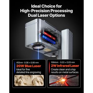 Incisore Laser Portatile 2W IR e 20W a Diodi Blu, Alta Velocità 10.000 mm/s, Macchina per Incisione 6,3 x 5,5 - Product Image 3
