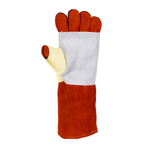 Welding <b>Gloves</b> Kevlar Stitching Leather Work Protection <b>Gloves</b> <b>Red</b> Leather Welding <b>Gloves</b> Long Sleeve Gauntlet Style <b>Gloves</b> - Product Image 2