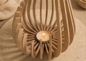 Candelabro Decorativo de Madera Rústico Hecho a Mano, Centro de Mesa Natural para Decoración del Hogar, Actividades Religiosas, Navidad, Bodas y Fiestas - Product Image 6