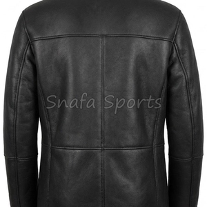 Bomber Shearling Leather <b>Jacket</b> For Men's Thick Faux <b>Fur</b> <b>Lined</b> Winter Leather Outfits Heavyweight Warm Biker <b>Jacket</b> Coat - Product Image 5