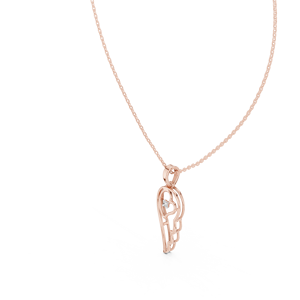 Colgante de Diamante Cultivado en Laboratorio ANGEL'S HEART EMBRACE, Engastado en Oro Blanco Sólido de 18 Quilates, para Compromiso, Regalo de San Valentín, Uso Diario - Product Image 5