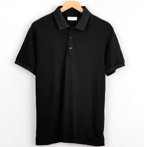 Nouveau Polo Homme Décontracté Sur Mesure en Coton Tricoté Anti-Plis Brodé à Motif Uni Manches Courtes Prix Abordable - Product Image 3