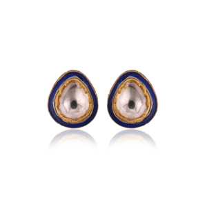 Conjunto de Collar con Colgante Clásico Hecho a Mano con Baño de Oro de 18K y Azul Meenakari, y Pendientes a Juego, Joyería de Plata al por Mayor - Product Image 3