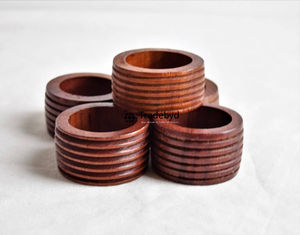 Anneau de serviette de table élégant en bois, classique, durable, écologique, de qualité supérieure, pour la décoration de table, accessoires d'hôtel faits à la main Tradebyd - Product Image 2