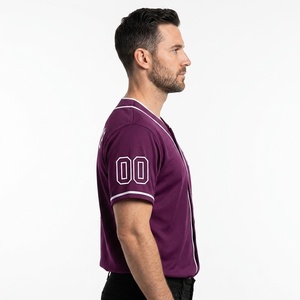 Camiseta de Béisbol para Hombre, Morada, de Malla, Manga Corta, con Botones al Frente, Nombre y Número del Equipo Personalizados, Impresión Serigrafiada, Absorbe la Humedad, Corte Regular - Product Image 5