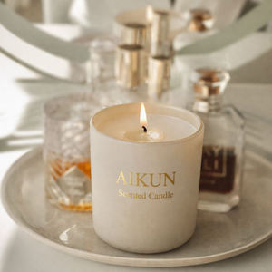 AIKUN Long Burning Scented <b>Candle</b> with <b>Bergamot</b> & Lemon, Slow Burn Aromatherapy <b>Candle</b> for Bulk Wholesale Custom Orders - Product Image 1