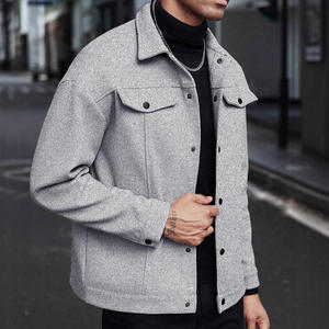 High Quality Wholesale Custom Men Jacket Solid color with Embroidery For Men Wool material Streetwear Full Sleeves Bomber Jacket - Product Image 1