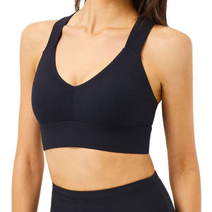 Sujetador deportivo ligero para mujer con espalda cruzada tipo racerback, ideal para gimnasio y ejercicio, venta al por mayor, sujetador deportivo para mujer con logo personalizado - Product Image 1