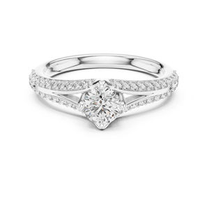 Anillo de Oro Rosa de 14K con Diamante Cultivado en Laboratorio para Mujer |   Ropa de Fiesta |   Diamante Cultivado Nuevo - Product Image 2