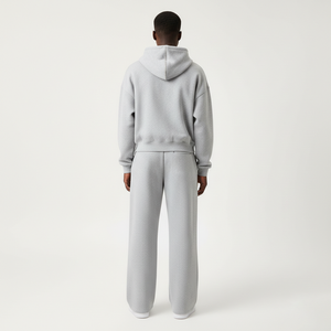 Conjunto Deportivo de Sudadera con Cremallera y Pantalones Jogger Holgados, 100% Algodón, Diseño Sólido, Estilo Hip Hop, Novedad 2025 - Product Image 4