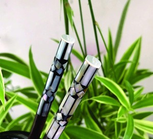 Shell Inlaid Wooden <b>Chopsticks</b> Traditional Chinese Design High Gloss Eco-Friendly <b>Reusable</b> Flatware Set for Party - Product Image 6