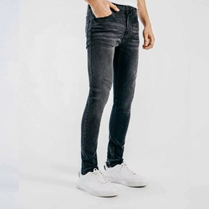 Jean en denim noir 100 % neuf de haute qualité pour homme, coupe super skinny, délavage foncé, extensible, coupe ajustée, moderne, taille S - Product Image 5