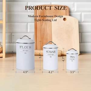 Recipiente de metal personalizable para almacenamiento de alimentos en la cocina, con tapa resistente, para guardar granos, especias y alimentos secos. - Product Image 6