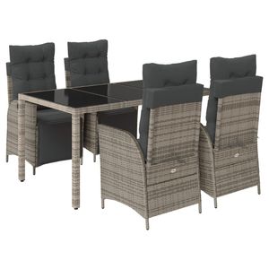 5 Piece Gray Poly Rattan Patio Dining <b>Set</b> with Cushions <b>Garden</b> <b>Sets</b> - Product Image 2