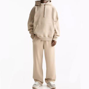 Oversized Men's Casual Solid <b>Tracksuit</b>-High Quality 100% Cotton Fleece with Durable <b>Stitching</b> - Product Image 2