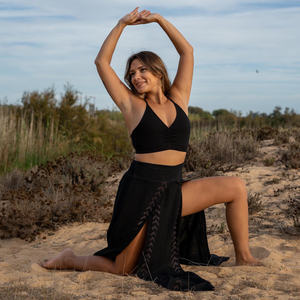 Falda Maxi de Algodón con Estampado Tribal, Falda Bohemia con Abertura Alta, Falda Gitana de Verano, Falda Boho - Product Image 2