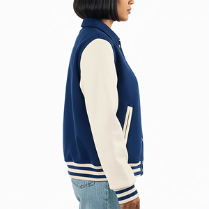 Veste en coton respirante et coupe-vent de haute qualité, personnalisée avec un logo brodé en chenille, en peau de mouton, laine teinte/polyester, légère - Product Image 2