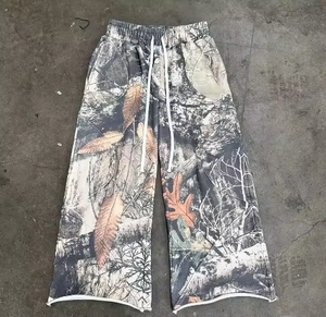 Pantalon de jogging vintage épais de haute qualité personnalisé par le fabricant, pantalon camouflage à jambe large et droite avec logo personnalisé - Product Image 4