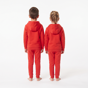 Conjunto Deportivo de Sudadera con Capucha y Pantalones de Chándal de Algodón Suave, Color Rojo Sólido, Ropa Casual con Capucha para Niños - Product Image 2