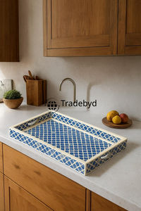 Bandeja Moderna Hecha a Mano con Incrustaciones de Hueso, de Primera Calidad, Elegante y Decorativa para el Hogar, por Tradebyd - Product Image 6