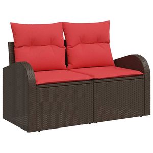Ensemble de canapés de jardin en polyrotin synthétique marron avec coussin - Product Image 6
