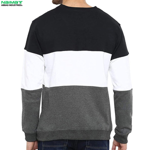 Extended Adjustable Drawstring Crew <b>Neck</b> Sweat Shirt Men Metal Tip Cords Heavy <b>Padded</b> Sweat Shirt Outer Wear Top - Product Image 3