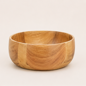 Tazón para Servir Hecho a Mano de Madera de Acacia, Tazón Ecológico Natural para Frutas y Ensaladas para el Hogar, Hotel y Vajilla de Restaurante - Product Image 1