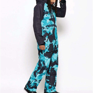 Custom Sublimation Print <b>Men's</b> One Piece Snowboard Suit Tie Dye Waterproof Breathable Insulated Hooded Ski <b>Jumpsuit</b> Snowsuit - Product Image 4