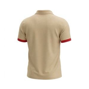 <b>Men</b> Casual Cotton Short Sleeve Polo <b>Shirt</b> With Contrast Red Cuffs Custom Logo Slim Fit Summer Fashion Business Solid <b>Colour</b> Top - Product Image 2