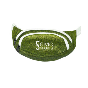 Venta al por mayor Unisex Glitter Black Sports Riñonera Cintura impermeable Correa ajustable Forro de poliéster Diseño de cinturón de color negro - Product Image 3