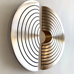 Poignée de porte ronde concentrique, finition dorée, poignée de meuble géométrique, quincaillerie décorative pour portes intérieures de luxe - Product Image 1