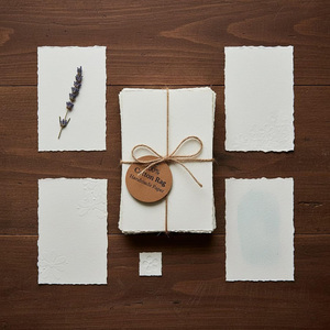 Tarjetas de Invitación de Boda Hechas a Mano con Papel Ecológico sin Madera, con Borde Decorativo, en Colores Acuarelables, Tamaños Personalizados, 200 GSM, Venta al Por Mayor - Product Image 5