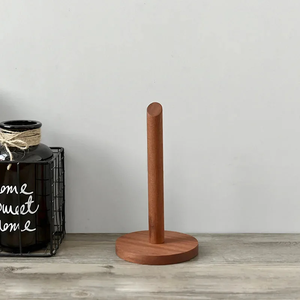 Soporte de pie para rollos de papel de cocina, estante de almacenamiento de madera para toallas de papel, soporte para rollos de papel. - Product Image 1