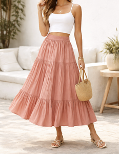 Women's Maxi <b>Skirt</b> Vietnam clothing manufacturer OEM ODM Woman Clothes Customized label Customized fabric Wholesale clothing - Product Image 3